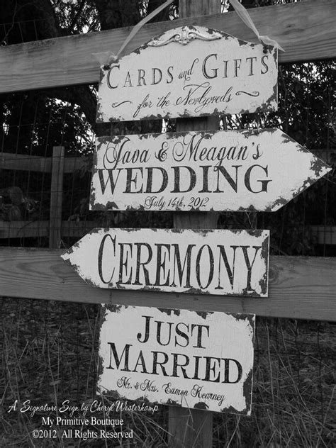 Vintage Wedding Sign Package 4 Signs Wedding Sign Wedding