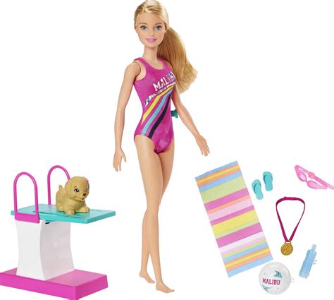 Barbie Dreamhouse Adventures Swim N Dive Doll Inch In Swimwear