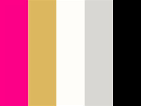 Color Palette Hot Pink Gold Gray And White With Hints On Black