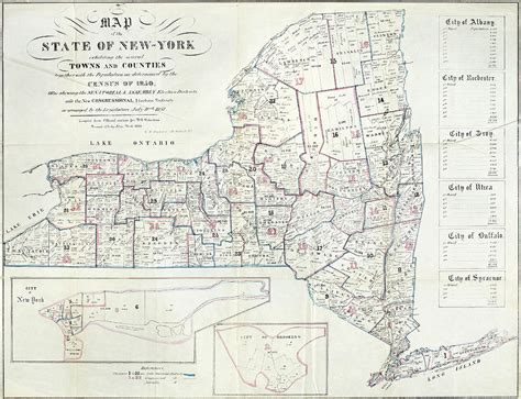 New York Map 1851 Painting By Granger