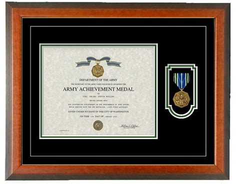 Army Achievement Certificate Frame Horizontal Diploma Frame Display
