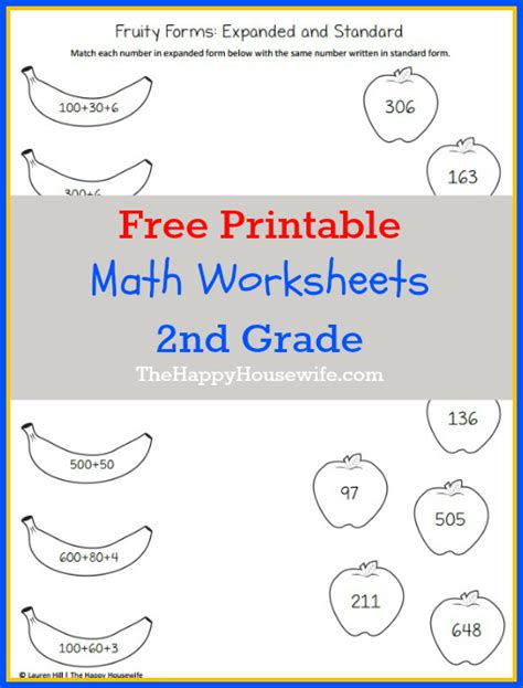 Math Worksheets for 2nd Grade: Free Printables - The Happy Housewife