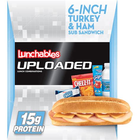 lunchables uploaded 6 inch turkey ham and cheese sub sandwich meal kit with water cheez it