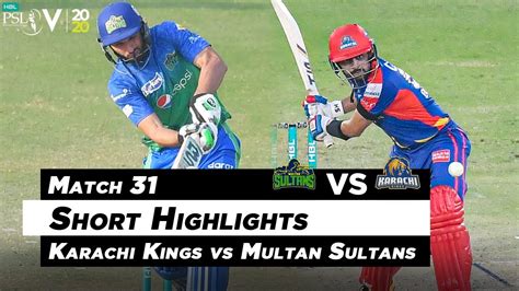 Karachi Kings Vs Multan Sultans Short Highlights Match 31 Hbl Psl 2020 Mb2l Youtube