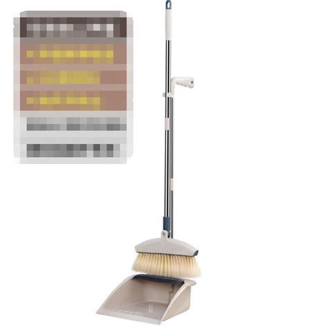 Broom And Dustpan Set Upright Standing Dust Pan With Extendable