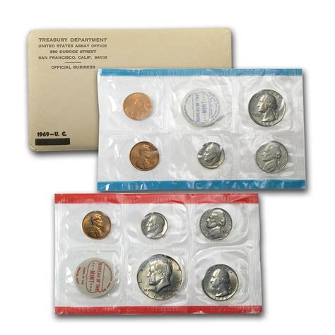 1969 Us Mint Uncirculated Coin Set Pds 10 Coin Set For Sale Buy Now