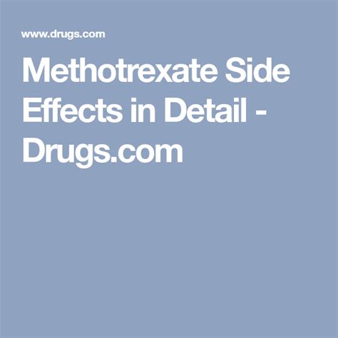 Methotrexate Side Effects Common Severe Long Term Side Effects