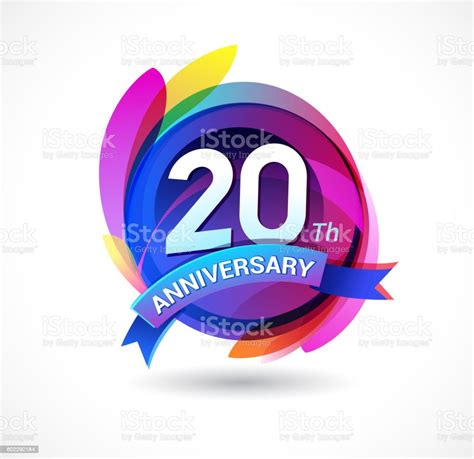 Anniversary Abstract Background With Icons And Elements Stock