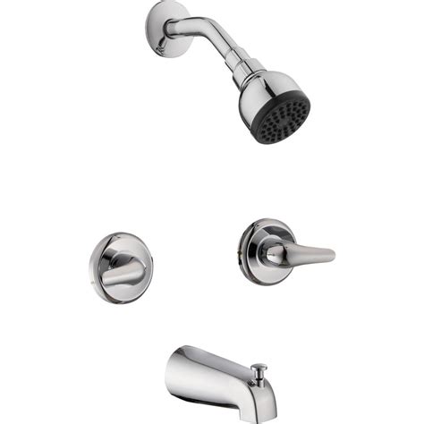Browse a stunning array of delta faucet bathtubs and shower systems including bathtub wall sets, shower wall sets, one piece tub showers, one piece showers, shower bases, showering accessories and more. 2 Handle 1 Spray Bath Tub & Shower Faucet Set Chrome W ...
