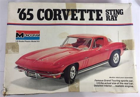 Vintage Monogram 2600 1 8 Scale Red 1965 Corvette Stingray Car Model Kit 1928300136