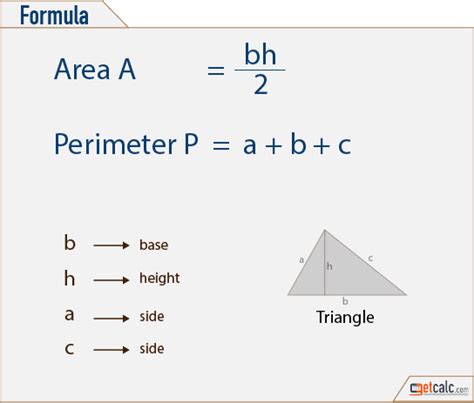 Standard notation for a triangle. Triangle Formulas - Area & Perimeter | Maths solutions ...