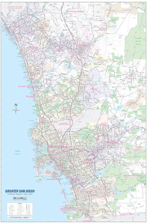 Antiquitäten And Kunst 3 Sizes Metro Maps Greater San Diego Detailed