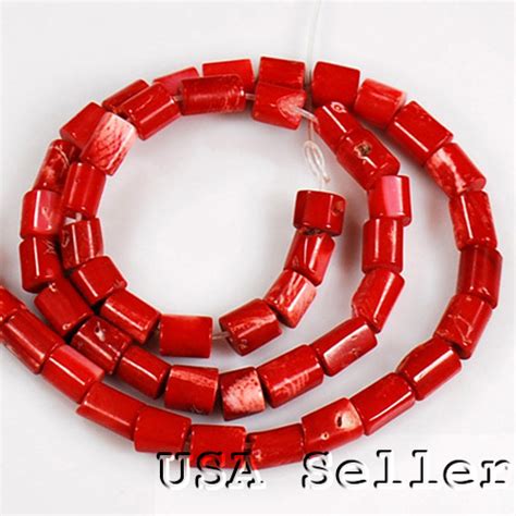 Red Coral Tube Beads 5x6mm 7x6mm 15 Co22b · Ny6 Design Wholesale Beads Online Jewelry