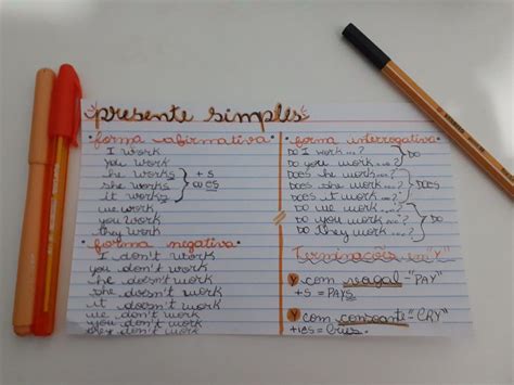 Presente Simples Resumo Resumo Notas De Estudo Como Estudar Ingles