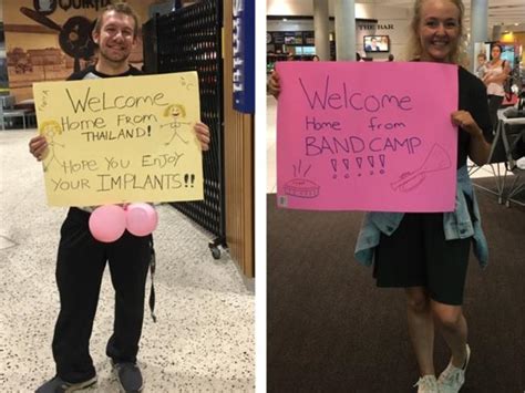 Check out our funny welcome signs selection for the very best in unique or custom,. Airport pranks: Australian couple's greeting signs are ...