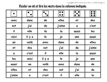 Grade 1 French Immersion Sight Word Fluency Practice by L'Univers des 2 ...