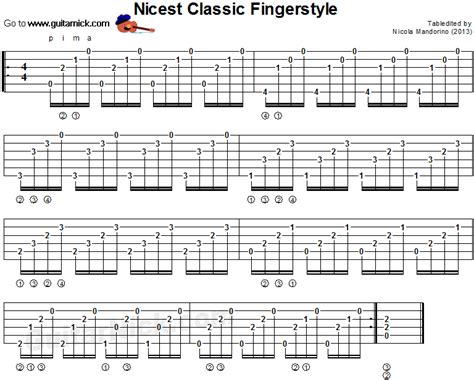 Nicest Classic Fingerstyle Classical Guitar Tab Classical Guitar