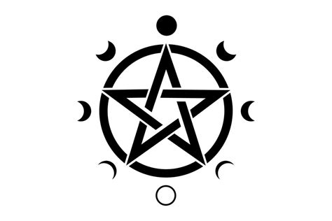 Symbole Du Cercle Pentacle Et Phases De La Lune Symbole Wiccan 3045831