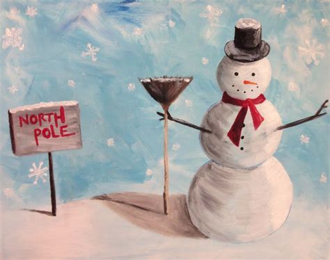 Carousal Paint And Sip Winter Wonderland Snowman Creative Outdoor
