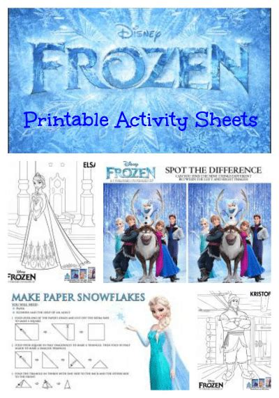 Disneys Frozen Printable Activity Sheets Jinxy Kids