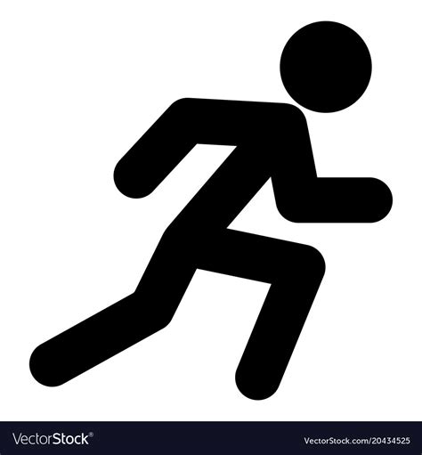 Run Man Icon Black Color Flat Style Simple Image Vector Image