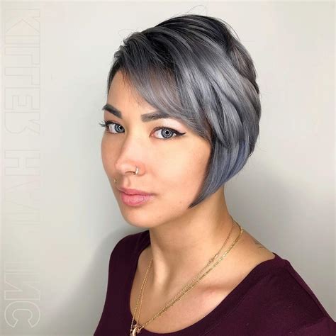 Short hair with lovely bang. 2020 Latest Choppy Pixie Bob Hairstyles For Fine Hair