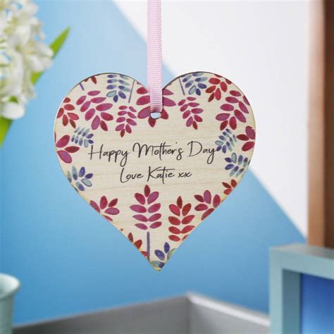 Happy Mothers Day Floral Heart Hanging Decoration By Olivia Morgan Ltd
