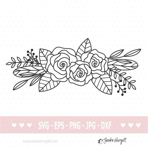 Flower Border Svg Floral Swag Svg Floral Border Svg Floral