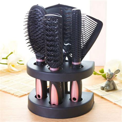 5pcs Hair Brush Comb Set With Shelf Hair Styling Tools Hairdressing