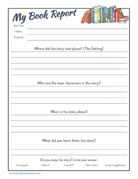 Book reports commonly describe what happens in a work; Pages from Guided Reading Book Report Printable Pack-2 ...