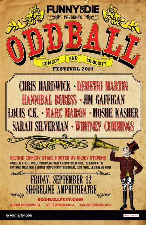 Oddball Comedy Festival Shoreline Amphitheatre Mtn View Ca Shows