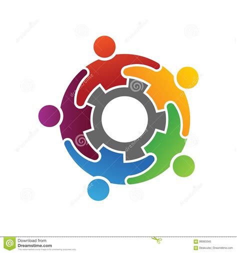 Group Of Diverse People Working Together Logo Concept Business Banner
