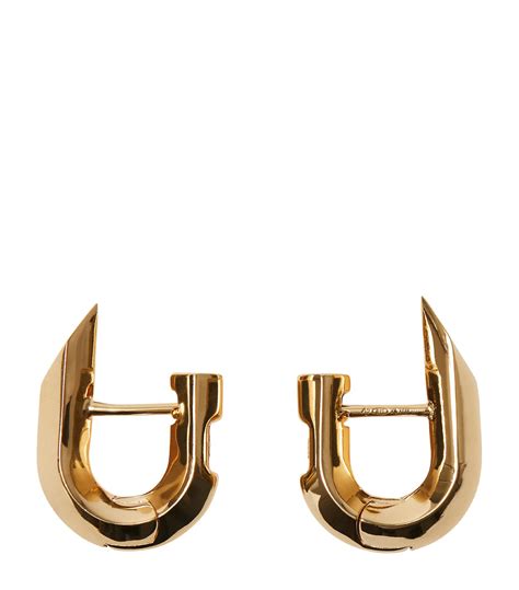 Burberry Gold Plated Hollow Spike Hoop Earrings Harrods Uk
