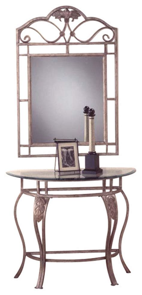 Hillsdale Bordeaux Half Moon Console Table With Mirror In