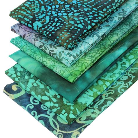 6 Fat Quarters Batik Bundle Lush Green Overdale Fabrics