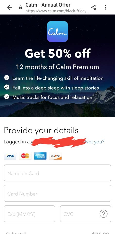 Rated as one of the best apps for meditation, relaxation, and sleep, calm provides you with all of the necessary tools in the palm of your. Calm YMMV Calm App - 1 Year subscription 50% off - $38 ...