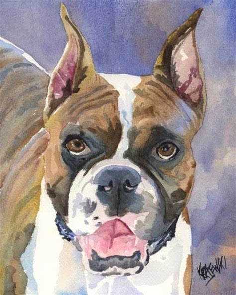 Boxer Art Print Of Original Watercolor Painting 11x14 Etsy