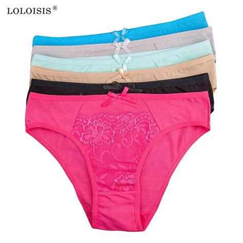 Loloisis Sexy Underwear Women With Small Flower Embroidery Women Lace Thongs Low Waist Bow