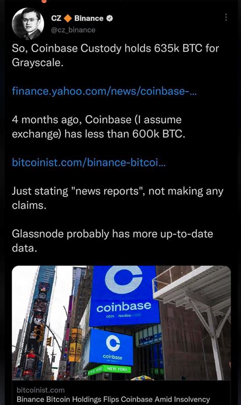 Crypto Twitter Reacts To Binance CEOs Deleted Tweet About Coinbases