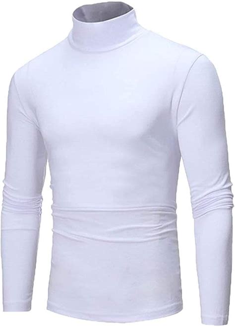 N C Mens Winter Warm Mock Turtleneck Long Sleeve T Shirt Knitted Pullover Basic Slim Fit