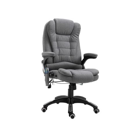 Fauteuil design tissus gris chine et chrome surprise. Fauteuil de bureau massant Maksym gris chiné