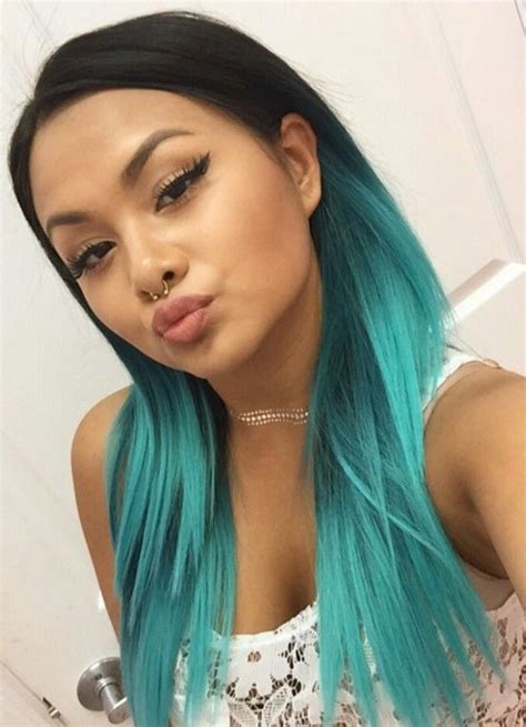 Turquoise Blue Ombre Dyed Hair Color Turquoise Hair Ombre Turquoise