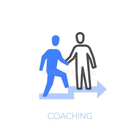 Coaching Symbol With Two People One Helping The Other On The Stairs