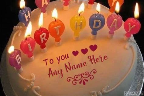 Candles Happy Birthday Cake With Name Edit Cake Name Inside Happy