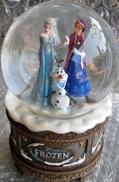 Disney Frozen Music Box Snow Globe Princess Anna Elsa Olaf Boule De