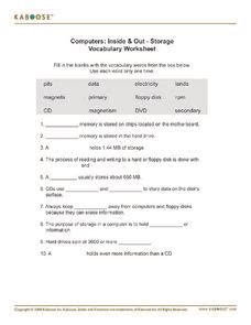 Controls the other elements of the computer disk drive a peripheral device that reads and/or writes information on a disk hard drive a device (usually within the computer case) that reads and writes information, including the. Computers: Inside & Out - Storage Vocabulary Worksheet 7th ...