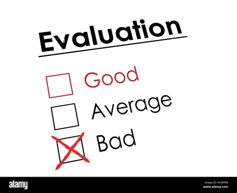 Bad Evaluation Form Stock Vector Images Alamy