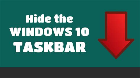 How To Hide The Taskbar On Windows 10 Youtube Images And Photos Finder