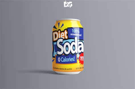 Premium Soda Can Label Mockup