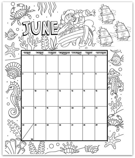 Printable Calendar 2019 Color Printable Coloring Pages